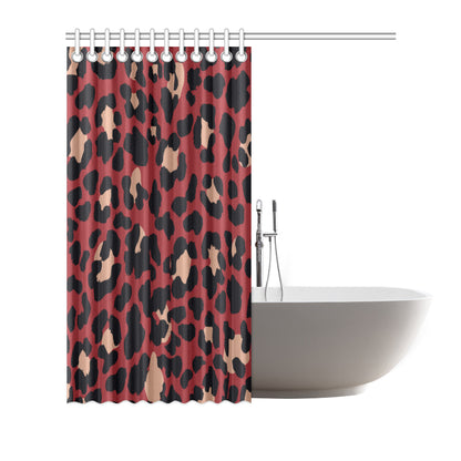 Cheetah Red Print Pattern Shower Curtain