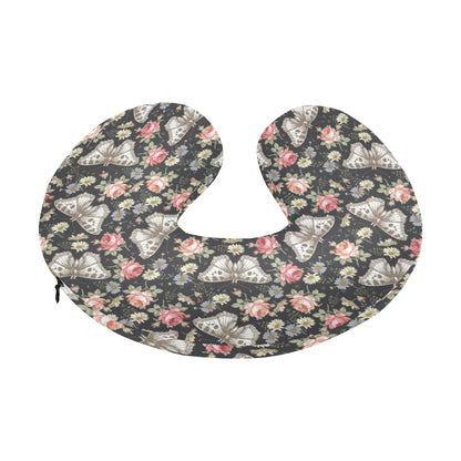 Butterfly Flower Pattern Print Design 07 U-Shaped Travel Neck Pillow