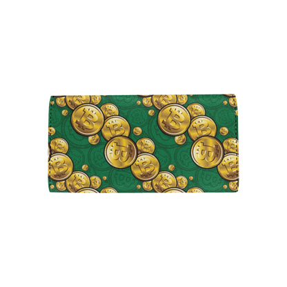 Bitcoin Pattern Print Design DO02 Women's Trifold Wallet