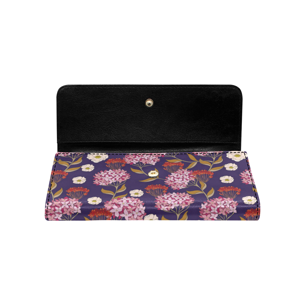 Hydrangea Pattern Print Design HD010 Women's Trifold Wallet