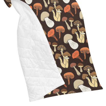Mushroom Pattern Print Design A05 Premium Quilt