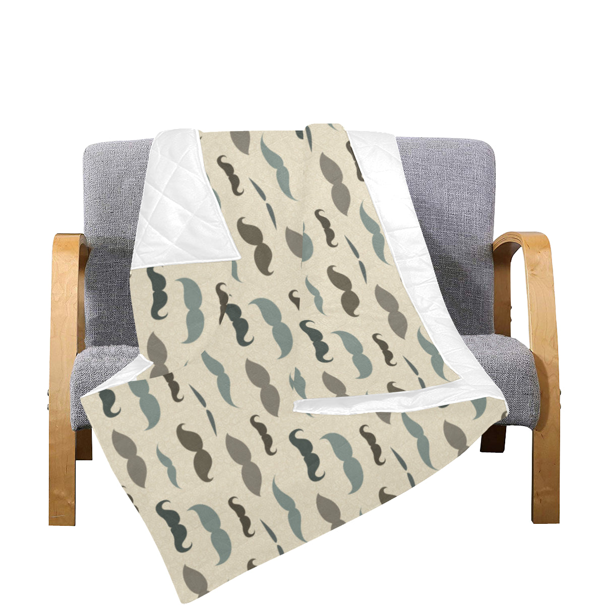 Mustache Pattern Print Design A01 Premium Quilt