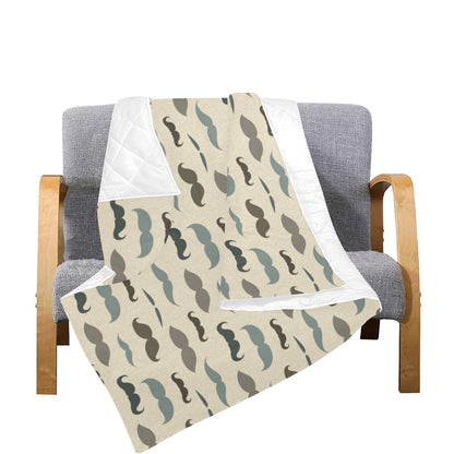 Mustache Pattern Print Design A01 Premium Quilt