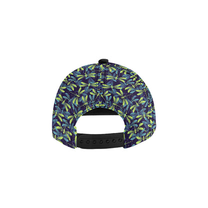 Dragonfly Lime Blue Print Pattern Snapback Cap