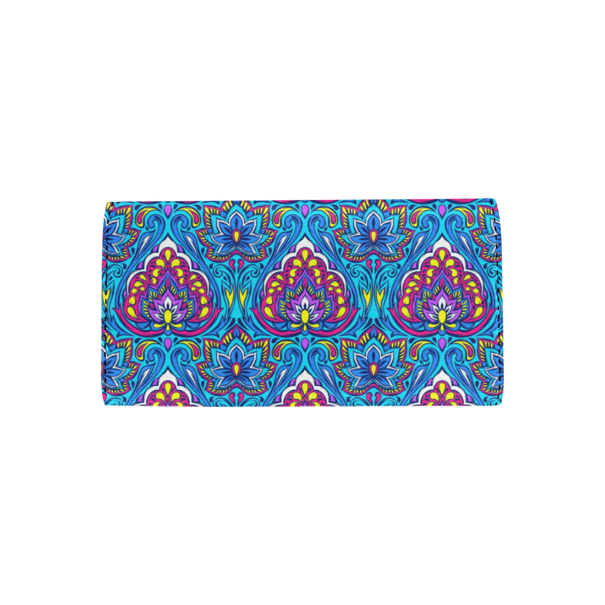 lotus Boho Pattern Print Design LO010 Women's Trifold Wallet