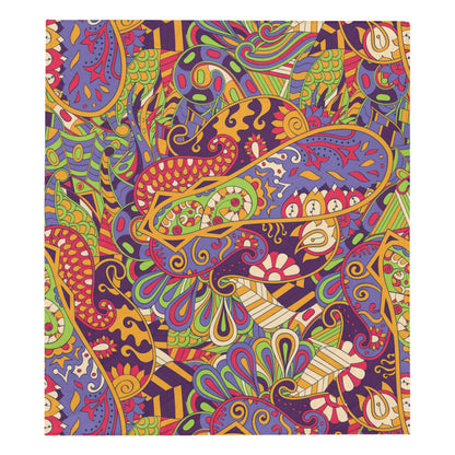 Funky Retro Pattern Print Design A04 Premium Quilt