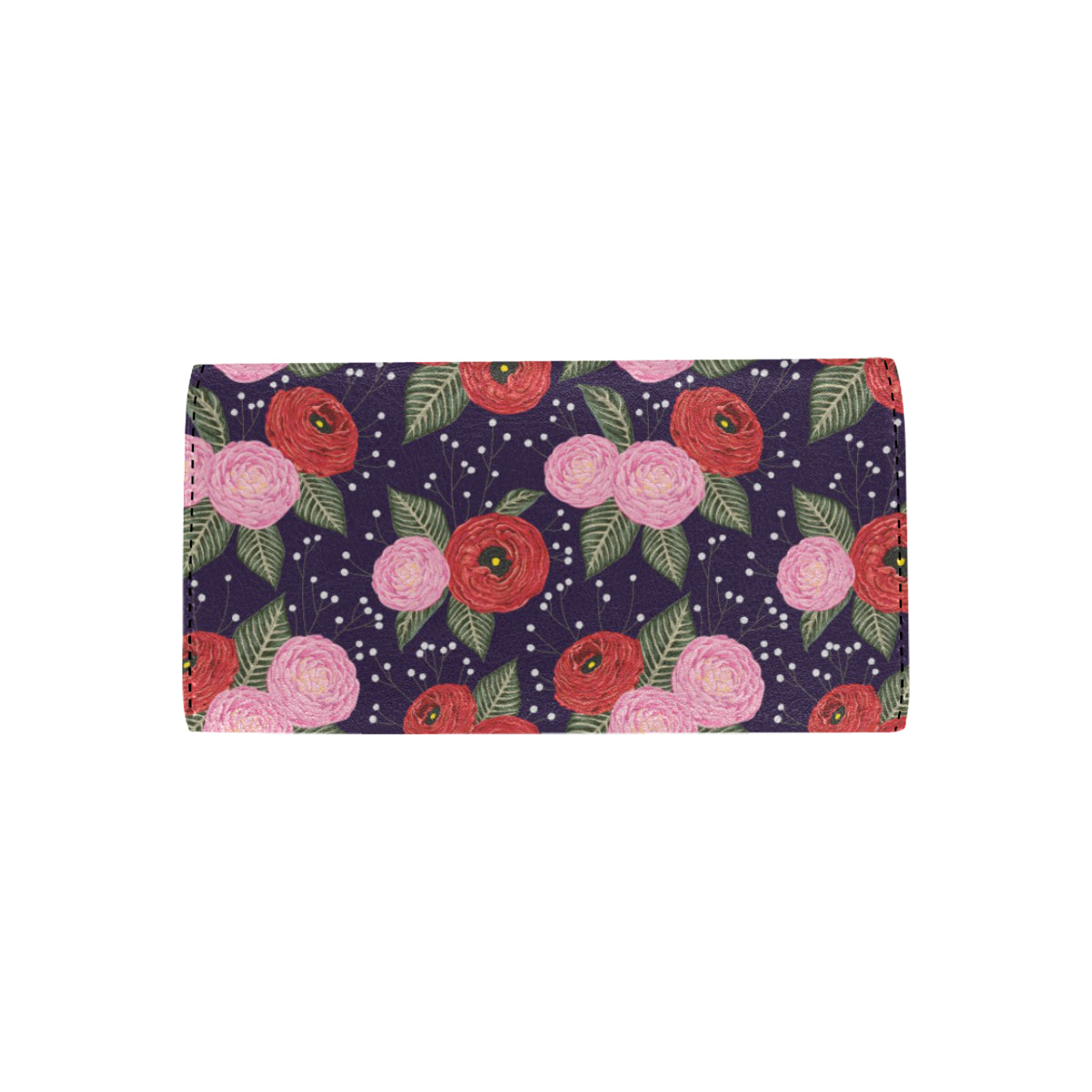Camellia Pattern Print Design CM02 Women's Trifold Wallet