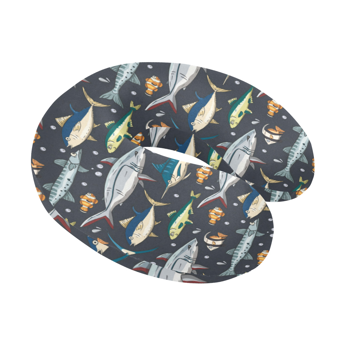 Swordfish Pattern Print Design 04 U-Shaped Travel Neck Pillow
