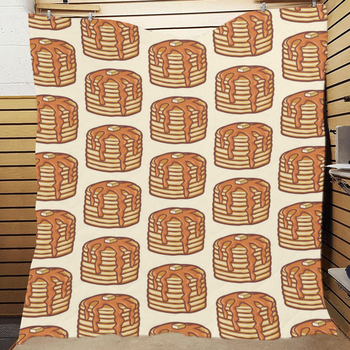 Pancake Pattern Print Design A02 Premium Quilt