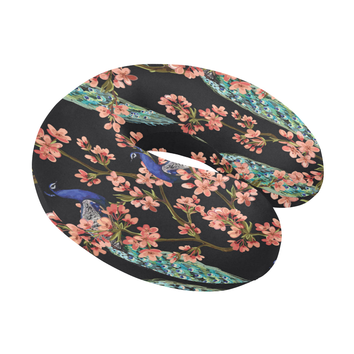 Peacock Pattern Print Design A01 U-Shaped Travel Neck Pillow