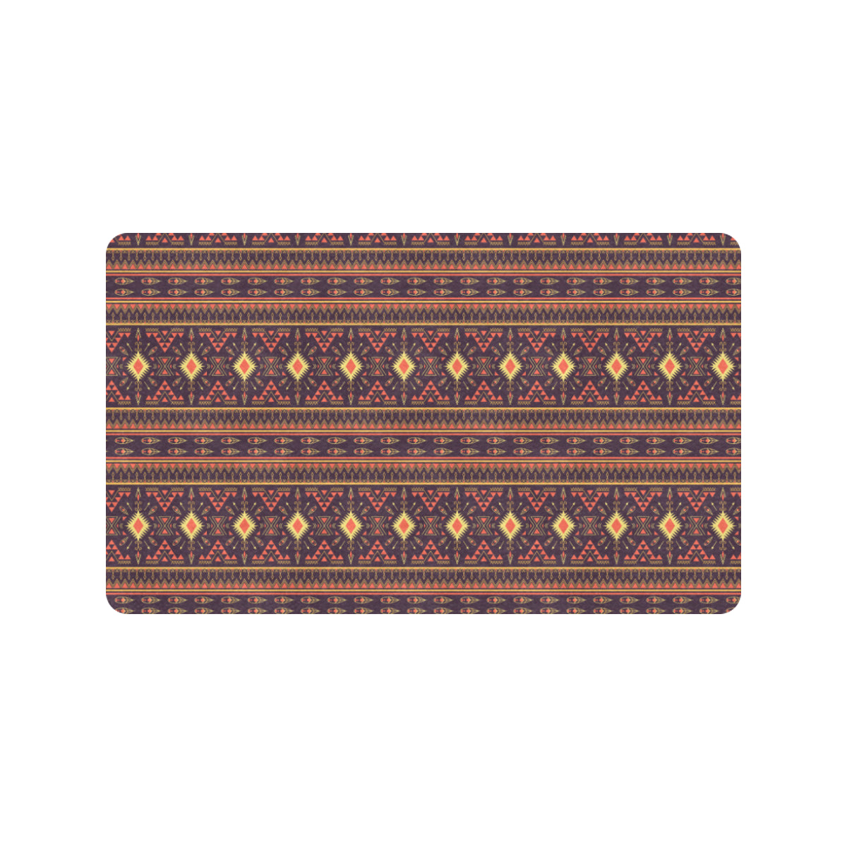 Southwest Ethnic Design Themed Print Rubber Doormat