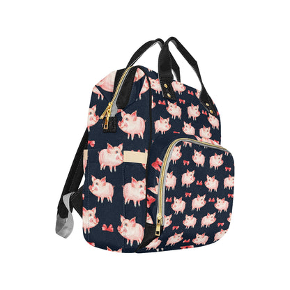 Pig Cute Pattern Print Design 02 Diaper Bag Backpack
