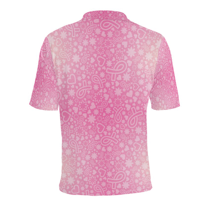 Breast cancer Pattern Print Design 02 Men Polo Shirt