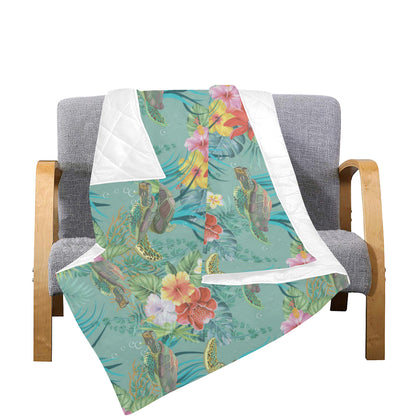 Sea Turtle Pattern Print Design T012 Premium Quilt