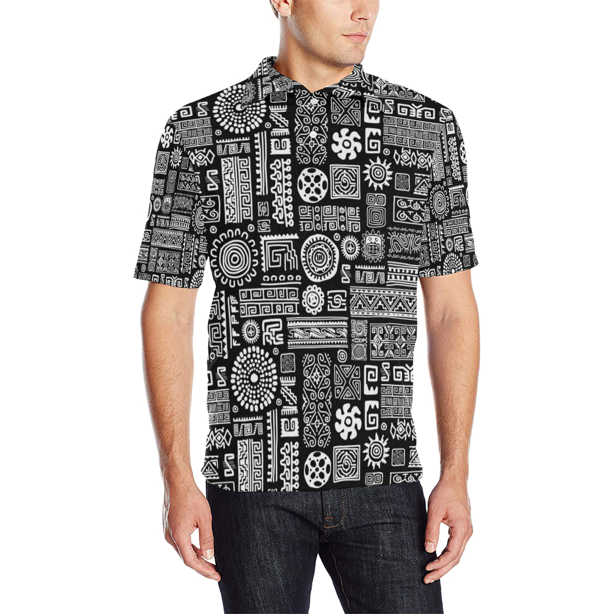 Polynesian Pattern Print Design A02 Men Polo Shirt
