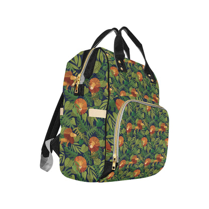 Lion Jungle Pattern Print Design 05 Diaper Bag Backpack
