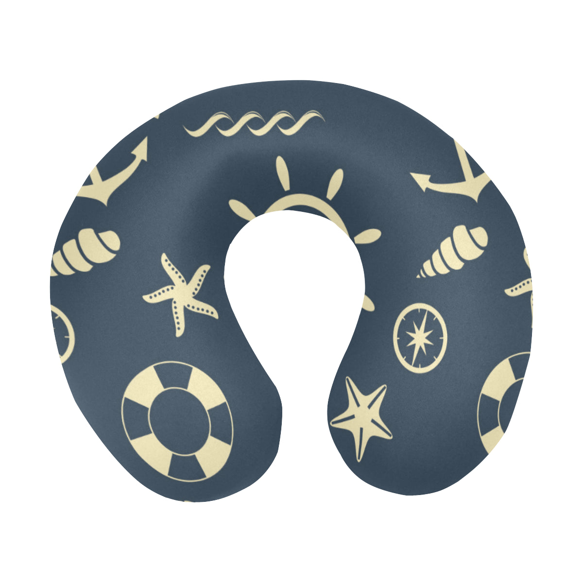 Nautical Pattern Print Design A01 U-Shaped Travel Neck Pillow