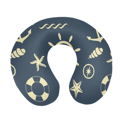 Nautical Pattern Print Design A01 U-Shaped Travel Neck Pillow
