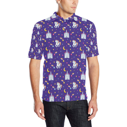 Unicorn Casttle Men Polo Shirt