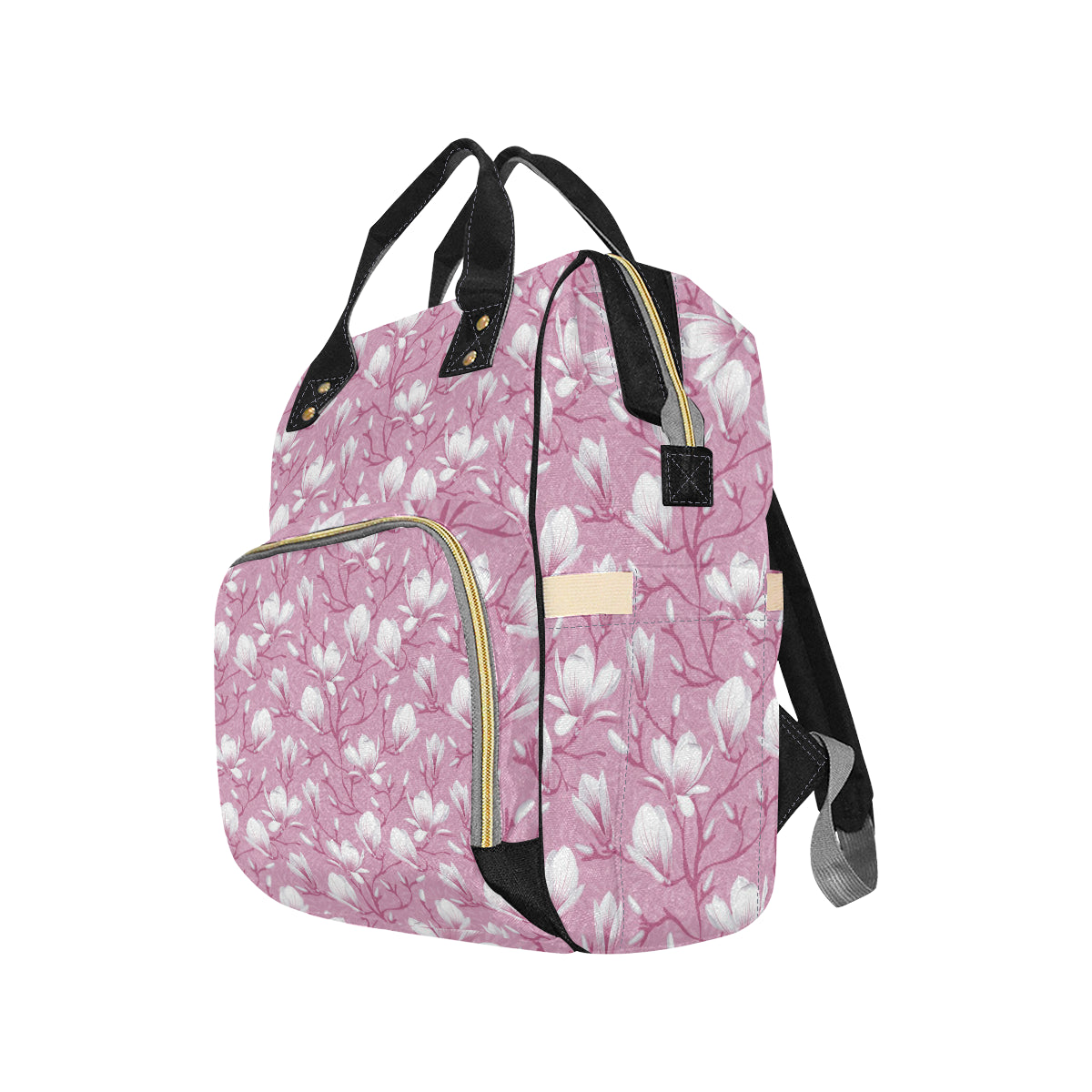 Magnolia Pattern Print Design MAG05 Diaper Bag Backpack