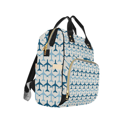 Airplane Pattern Print Design 04 Diaper Bag Backpack