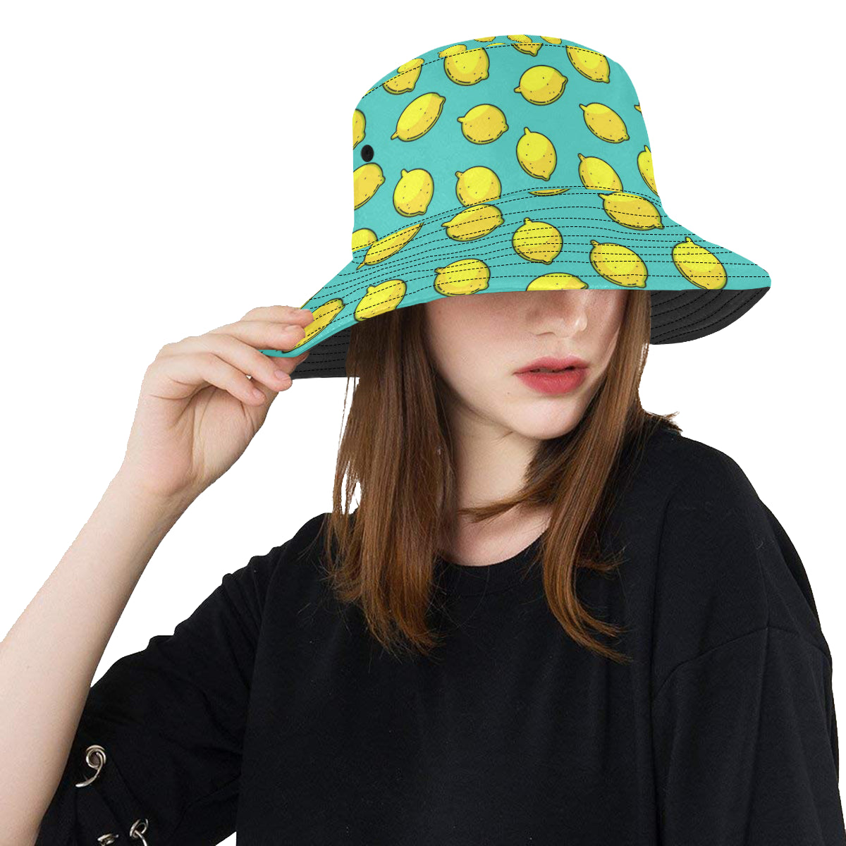 Lemon Pattern Print Design LM04 Unisex Bucket Hat