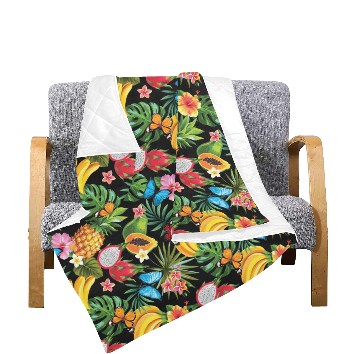 Tropical Fruits Pattern Print Design TF04 Premium Quilt