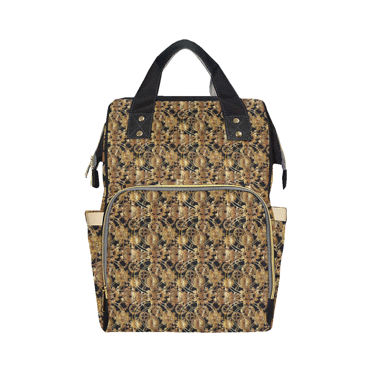 Steampunk Gear Design Themed Print Diaper Bag Backpack