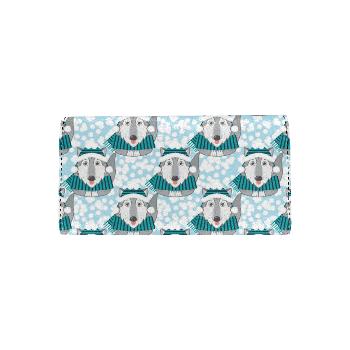 Alaskan Malamute Pattern Print Design 01 Women's Trifold Wallet