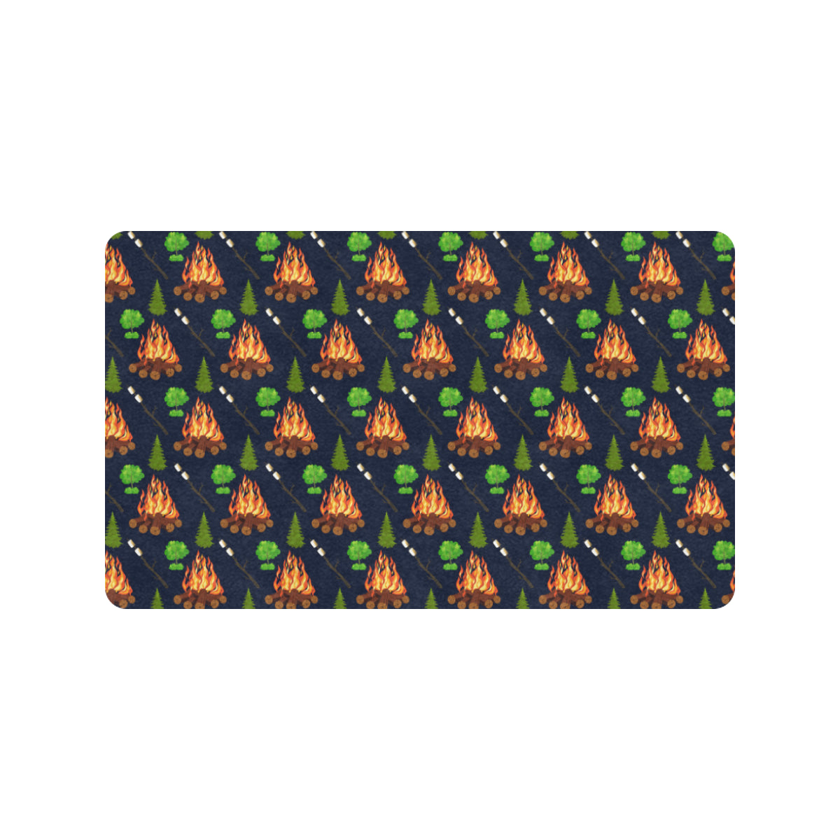 Camfire marshmallow Camping Design Print Rubber Doormat