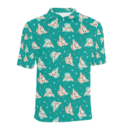 Chihuahua Polka Dot Pattern Men Polo Shirt