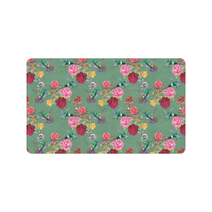 Hummingbird with Rose Themed Print Rubber Doormat