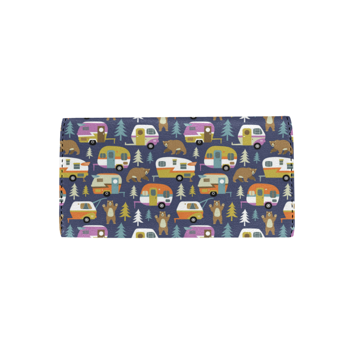 Camper Pattern Print Design 04 Women's Trifold Wallet