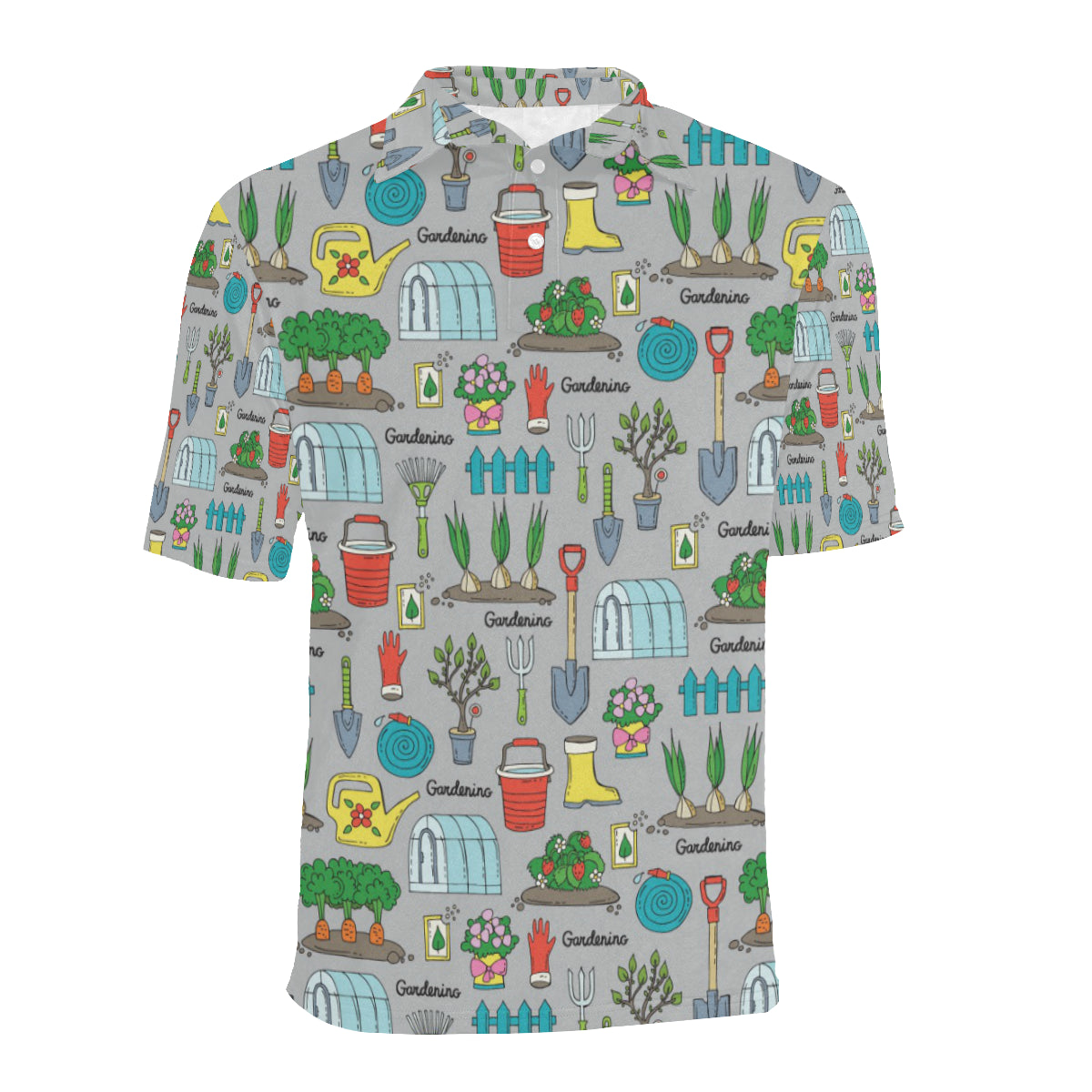 Gardening Pattern Print Design G07 Men Polo Shirt
