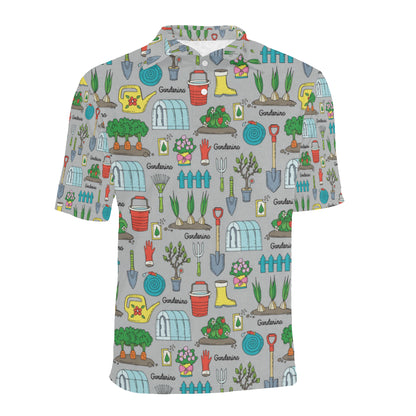 Gardening Pattern Print Design G07 Men Polo Shirt
