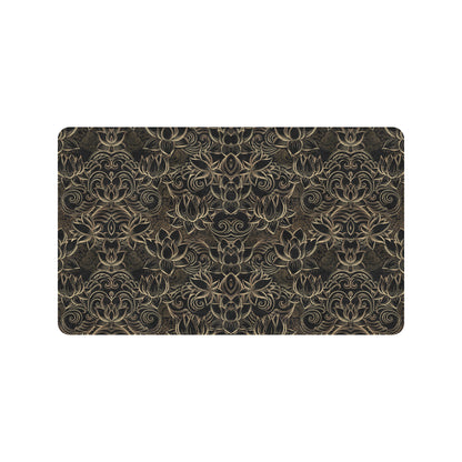 Lotus Gold Mandala Design Themed Rubber Doormat
