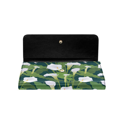 Lily Pattern Print Design 04 Women's Trifold Wallet