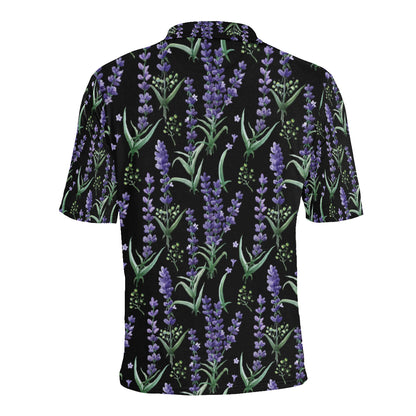 Lavender Pattern Print Design LV01 Men Polo Shirt