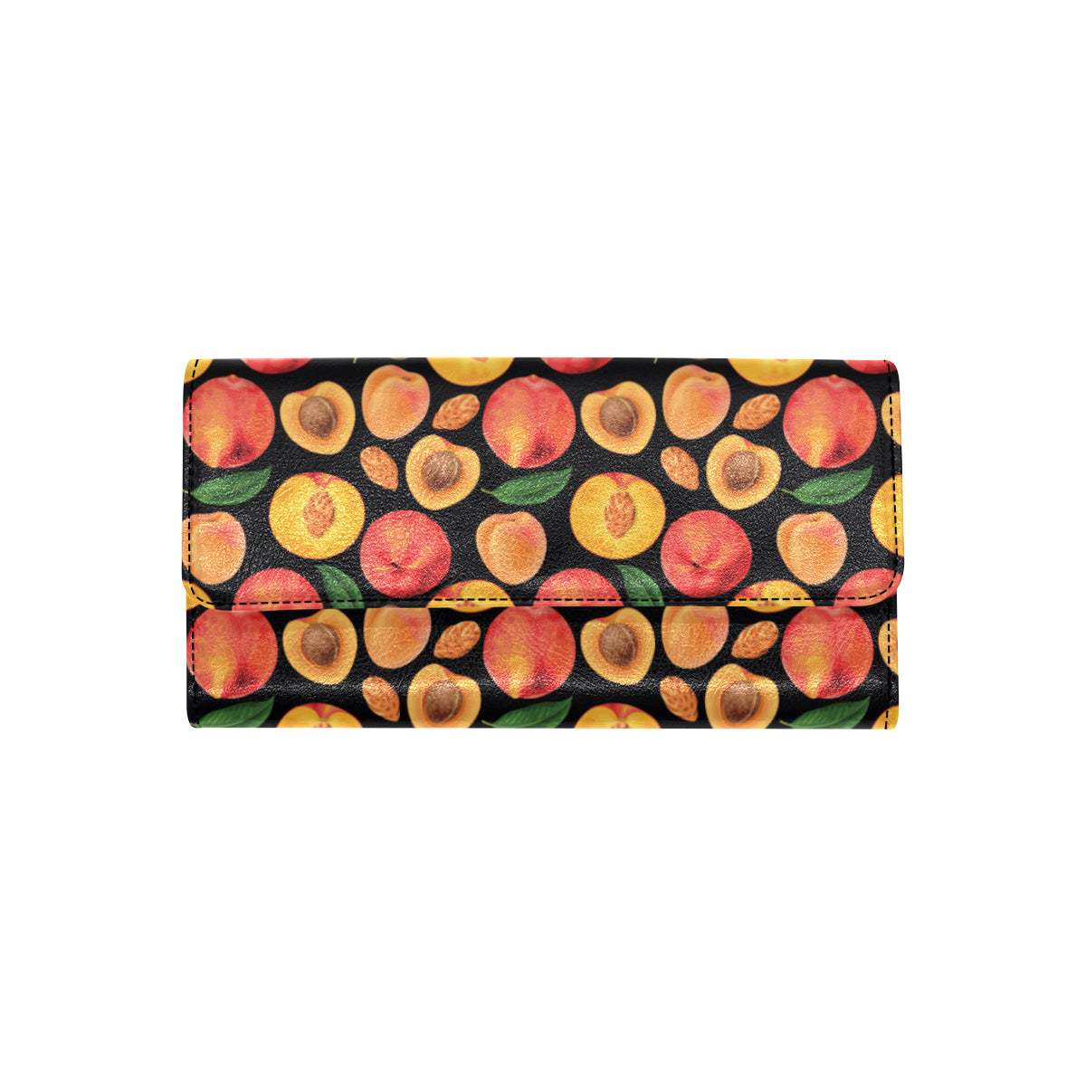 Peach Pattern Print Design A02 Women's Trifold Wallet