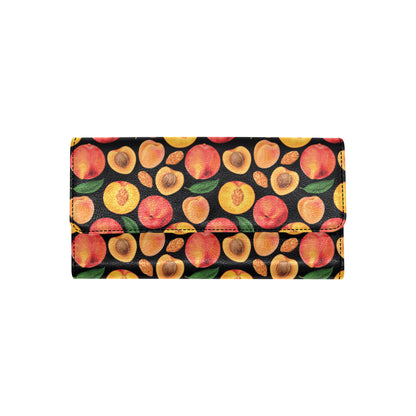 Peach Pattern Print Design A02 Women's Trifold Wallet