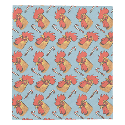 Rooster Pattern Print Design A05 Premium Quilt