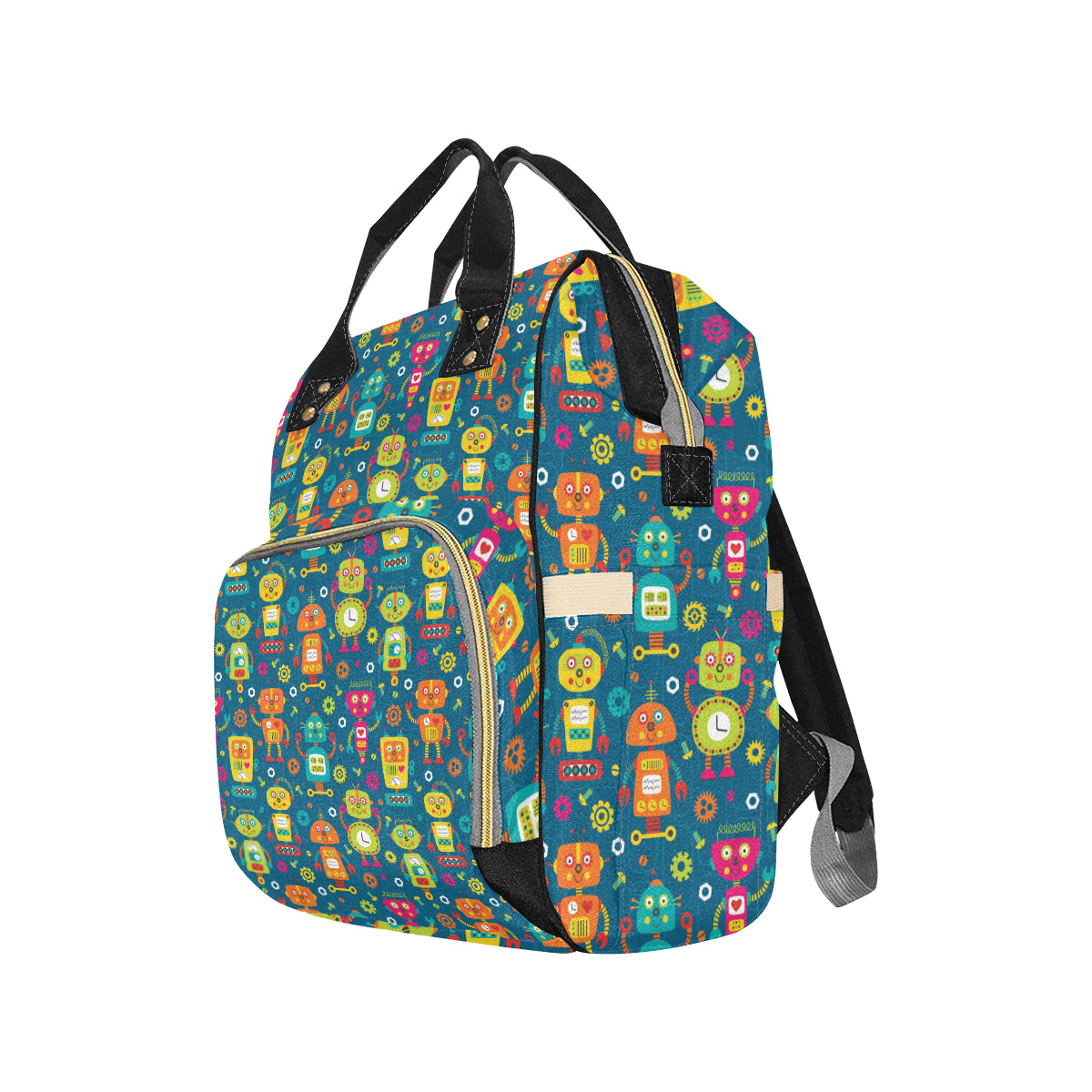Robot Pattern Print Design A04 Diaper Bag Backpack