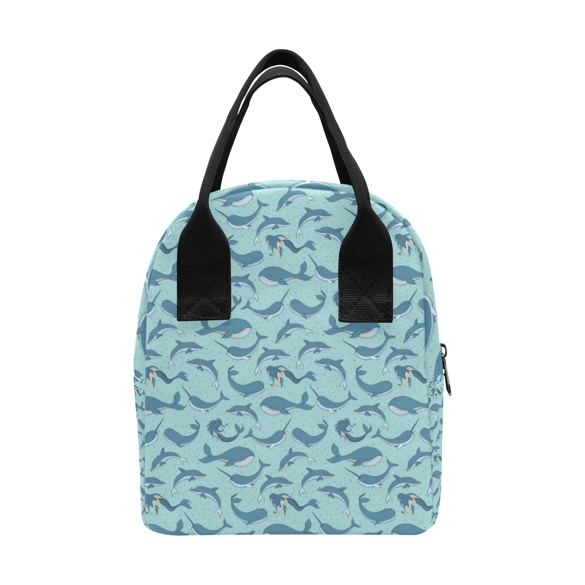 Narwhal Themed Print Insulated Lunch Bag