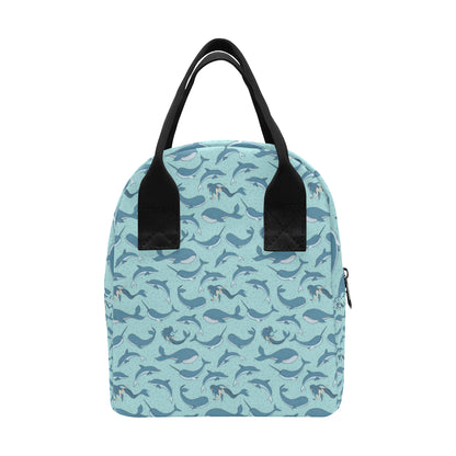 Narwhal Themed Print Insulated Lunch Bag
