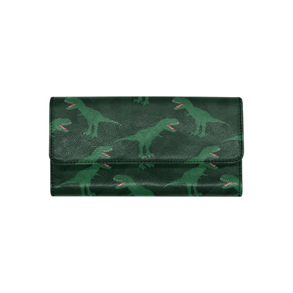 T Rex Pattern Print Design A06 Women's Trifold Wallet