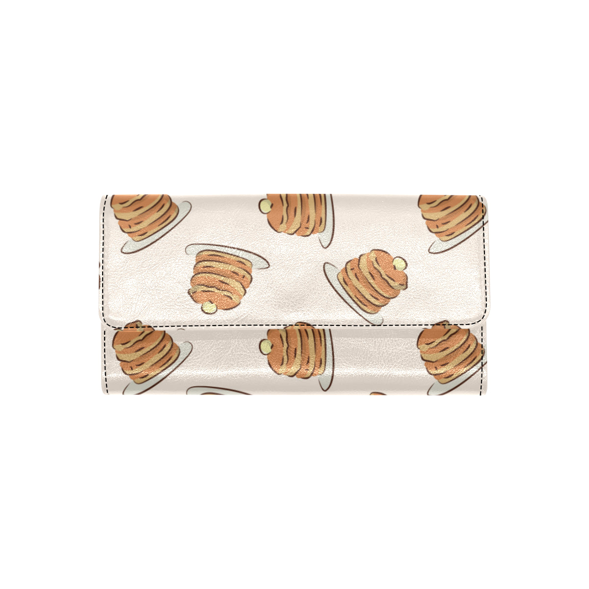 Pancake Pattern Print Design A01 Women's Trifold Wallet