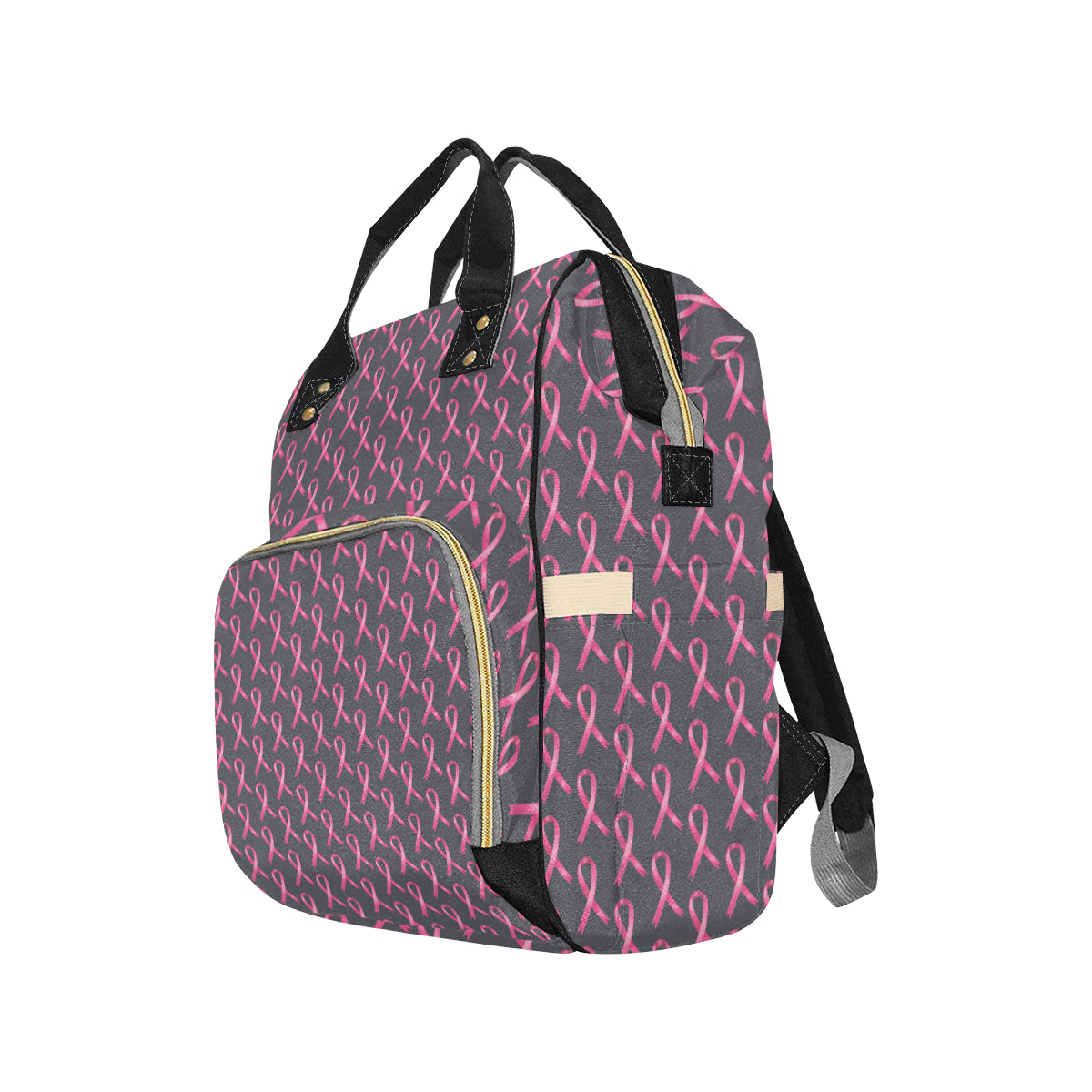 Breast Cancer Awareness Pattern Diaper Bag Backpack
