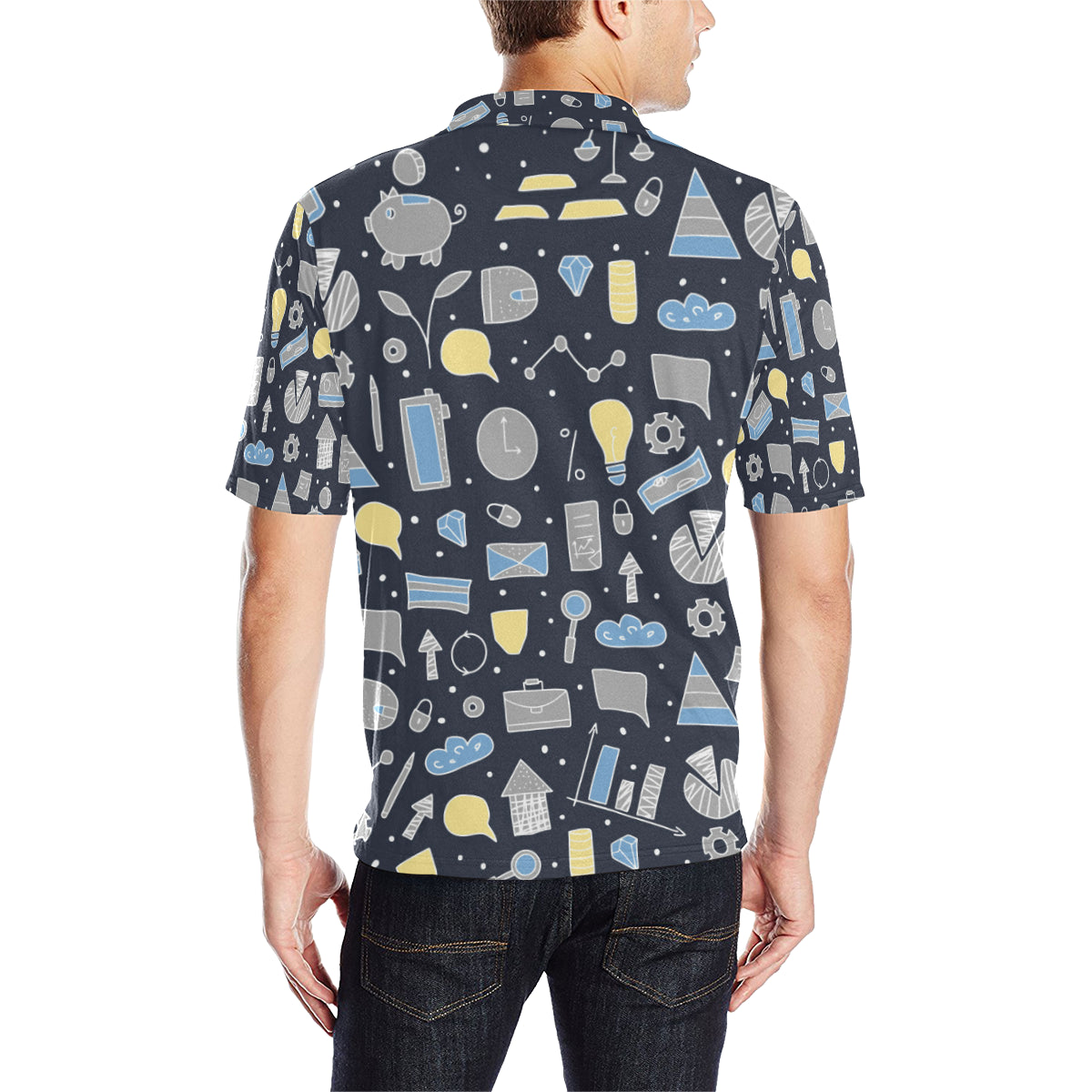 Accounting Financial Pattern Print Design 04 Men Polo Shirt