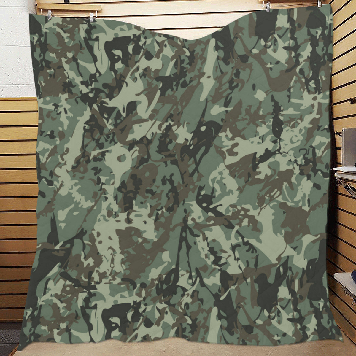Camouflage Pattern Print Design 06 Premium Quilt