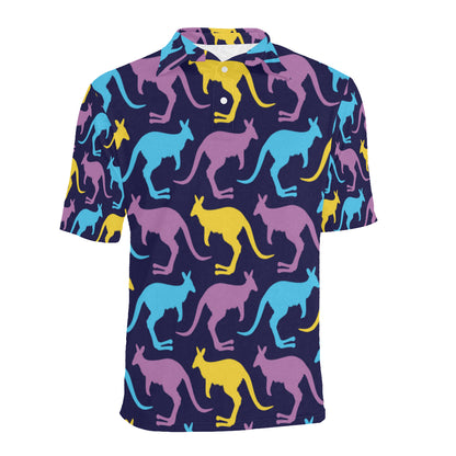 Kangaroos Pattern Print Design 02 Men Polo Shirt